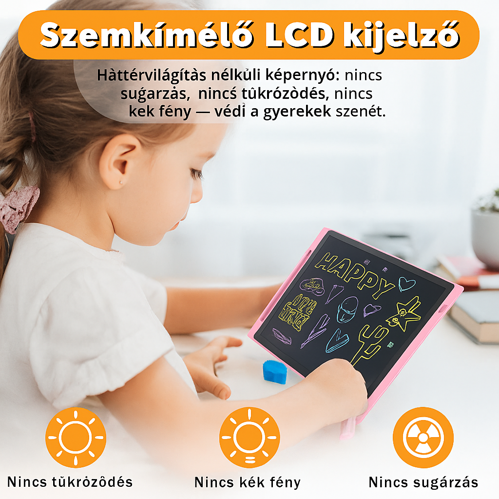 KidScrib™ LCD Író- és Rajztábla – 8.5”, 10”, 12”
